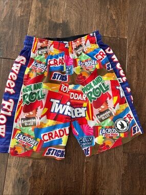 Kids Multicolor Candy Snack Print Athletic Shorts